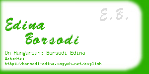 edina borsodi business card